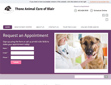 Tablet Screenshot of animalcareofblair.com